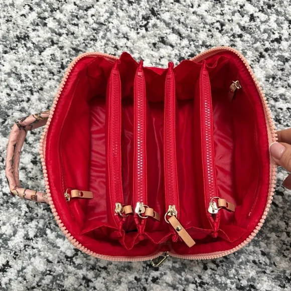 MZ Wallace x Marla Aaron Pink Lock Print Accordion Jewelry Case Bag - Picture 14 of 16